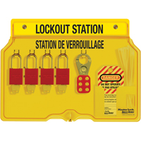Station de verrouillage, Cadenas Aluminium, Capacit&eacute; de 4, Cadenas Compris Haskins Industrial Inc.