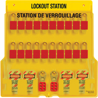 Station de verrouillage, Cadenas Thermoplastique, Capacit&eacute; de 20, Cadenas Compris Haskins Industrial Inc.