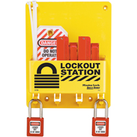 Poste de verrouillage compacte, Cadenas Thermoplastique, Capacit&eacute; de 4, Cadenas Compris Haskins Industrial Inc.