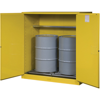 Sure-Grip&reg; EX Vertical Drum Storage Cabinets, 110 US gal. Cap., 2 Drums, Yellow Haskins Industrial Inc.