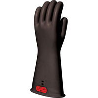 Black Natural Rubber Insulating Gloves, ASTM Class 0, Size 8, 14" L Haskins Industrial Inc.