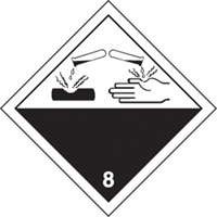 TDG Shipping Labels, Class 8, Corrosives, Vinyl Haskins Industrial Inc.