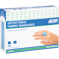 Bandages, Rectangular/Square, 3", Fabric Metal Detectable, Sterile Haskins Industrial Inc.