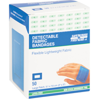 Bandages, Rectangular/Square, 3", Fabric Metal Detectable, Sterile Haskins Industrial Inc.