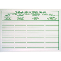 First Aid Kit Inspection Report Cards Haskins Industrial Inc.