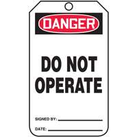 Safety Tags, Cardstock, 3-1/4" W x 5-3/4" H, English Haskins Industrial Inc.