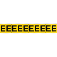 Individual Adhesive Letter Markers, E, 1" H, Black on Yellow Haskins Industrial Inc.