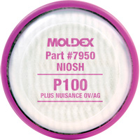 Disque filtre contre les particules, Filtre contre les particules/Filtre contre les particules avec suppresion de vapeurs nuisibles, Filtre N95/Vapeurs organiques/Gaz acides/P100/Filtre P100/Filtre R95 Haskins Industrial Inc.