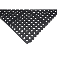 Tapis modulaire antifatigue, Nid d'abeilles, 3' x 3' x 1/2", Noir, Caoutchouc naturel Haskins Industrial Inc.