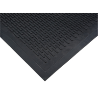 Low-Profile Matting, Rubber, Scraper Type, Solid Pattern, 3' x 5', Black Haskins Industrial Inc.