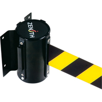 Wall Mount Barrier, Steel, Screw Mount, 7', Black/Yellow Tape Haskins Industrial Inc.