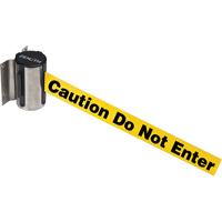 Wall Mount Barrier, Steel, Screw Mount, 7', Yellow Tape Haskins Industrial Inc.