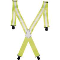 Hi-Viz 2" Work Suspenders, High Visibility Lime-Yellow, Silver Reflective Colour, One Size Haskins Industrial Inc.