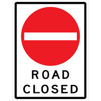 "Road Closed" Roll-Up Traffic Sign, 36" x 48", Vinyl, English with Pictogram Haskins Industrial Inc.