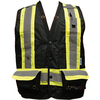 Fire Retardant Surveyor Safety Vest, Black, Small, Polyester Haskins Industrial Inc.