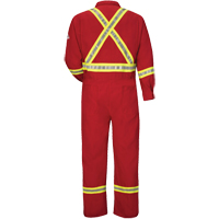 Flame-Resistant Deluxe Coveralls with Reflective Trim, Size 38, Red, 5.6 cal/cm² Haskins Industrial Inc.