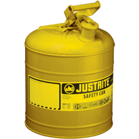 Safety Cans, Type I, Steel, 2 US gal., Yellow, FM Approved/UL/ULC Listed Haskins Industrial Inc.
