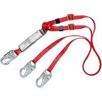 PRO Shock-Absorbing Lanyard, 6', Snap Hook Center, Snap Hook Leg Ends, Polyester Haskins Industrial Inc.