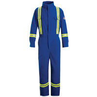 Flame-Resistant Premium Coveralls with Reflective Trim, Size 38, Royal Blue, 5.1 cal/cm² Haskins Industrial Inc.
