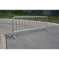 Portable Barrier, Interlocking, 102" L x 40" H, Silver Haskins Industrial Inc.