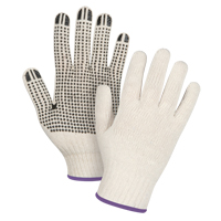 Lightweight Dotted String Knit Gloves, Poly/Cotton, Single Sided, 7 Gauge, X-Small Haskins Industrial Inc.