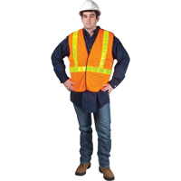 5-Point Tear-Away Traffic Safety Vest, High Visibility Orange, Large, Polyester Haskins Industrial Inc.
