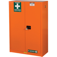 Emergency Preparedness Storage Cabinets, Steel, 4 Shelves, 65" H x 43" W x 18" D, Orange Haskins Industrial Inc.