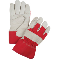 Red & White Winter-Lined Fitters Gloves, Large, Grain Cowhide Palm, Boa Inner Lining Haskins Industrial Inc.