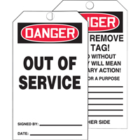 Tags By-The-Roll Safety Tags, Cardstock, 3" W x 6-1/4" H, English Haskins Industrial Inc.