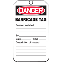 Safety Tags, Plastic, 3-1/4" W x 5-3/4" H, English Haskins Industrial Inc.