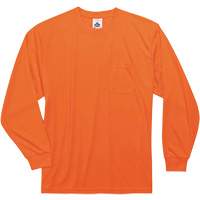 GloWear 8091 Non-Certified Long Sleeve T-Shirt, Polyester, Small, High Visibility Orange Haskins Industrial Inc.
