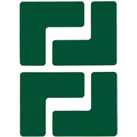 Floor Corner Marks, L, 5" L x 2" W, Green, Polyester Haskins Industrial Inc.