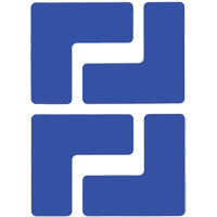 Floor Corner Marks, L, 5" L x 2" W, Blue, Polyester Haskins Industrial Inc.