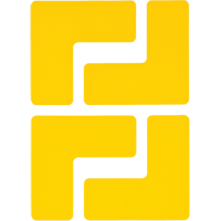 Floor Corner Marks, L, 5" L x 2" W, Yellow, Polyester Haskins Industrial Inc.