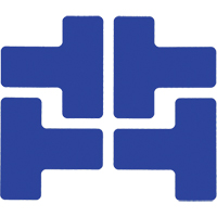 Floor Corner Marks, T, 5" L x 2" W, Blue, Polyester Haskins Industrial Inc.