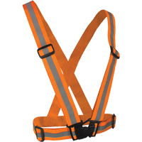 Elastic Safety Harness, High Visibility Orange, Silver Reflective Colour, One Size Haskins Industrial Inc.