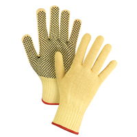 Gants tricot&eacute;s sans couture &agrave; pois, Taille Petit/7, Calibre 7, Rev&ecirc;tement PVC, Enveloppe en Kevlar, ASTM ANSI niveau A2/EN 388 niveau 3 Haskins Industrial Inc.