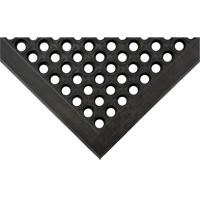 Tapis antifatigue, &agrave; fentes, 3' x 5' x 7/8", Noir, Caoutchouc naturel Haskins Industrial Inc.