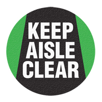 "Keep Aisle Clear" Floor Sign, Adhesive, English with Pictogram Haskins Industrial Inc.