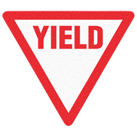 "Yield" Floor Sign, Adhesive, English with Pictogram Haskins Industrial Inc.