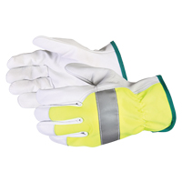 Endura&reg; Hi-Viz Reflective Driver's Gloves, Large, Grain Goatskin Palm Haskins Industrial Inc.
