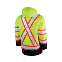 Lined Safety Parka, High Visibility Lime-Yellow, Large Haskins Industrial Inc.
