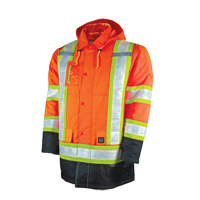 Lined Safety Parka, High Visibility Orange, Large Haskins Industrial Inc.