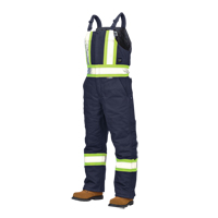 Salopettes de s&eacute;curit&eacute; doubl&eacute;e en canevas, Coton, Grand, Bleu marine Haskins Industrial Inc.