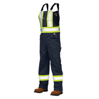 Salopettes de s&eacute;curit&eacute; non doubl&eacute;e, Poly-coton, Grand, Bleu marine Haskins Industrial Inc.