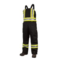 Salopettes de s&eacute;curit&eacute; doubl&eacute;e, Polyester/Polyur&eacute;thane, Grand, Noir Haskins Industrial Inc.