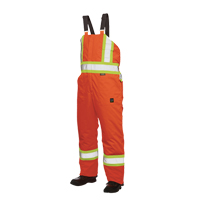 Salopettes de s&eacute;curit&eacute; doubl&eacute;e, Polyester/Polyur&eacute;thane, Grand, Orange haute visibilit&eacute; Haskins Industrial Inc.