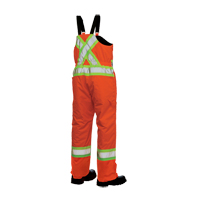Salopettes de s&eacute;curit&eacute; doubl&eacute;e, Polyester/Polyur&eacute;thane, Grand, Orange haute visibilit&eacute; Haskins Industrial Inc.