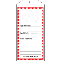 GHS Jumbo Safety Tag, Cardstock, 3-7/8" W x 8-1/2" H, English Haskins Industrial Inc.