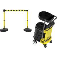 Chariot de transport avec plateau pour barri&egrave;re PLUS, 75' lo, M&eacute;tal, Jaune Haskins Industrial Inc.